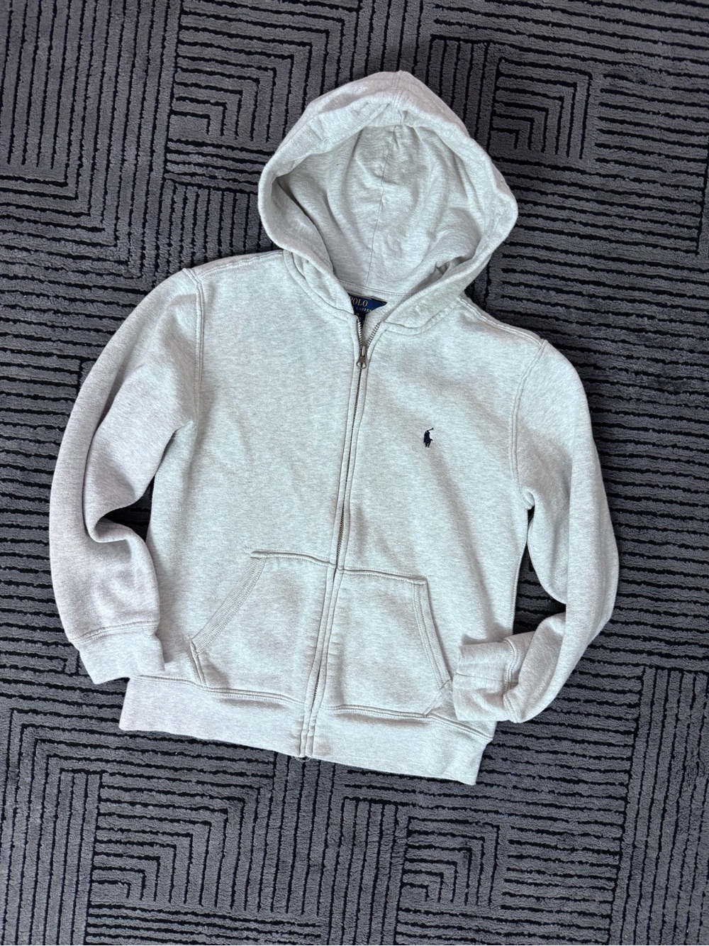 Polo by Ralph Lauren Gray Full-Zip Hooded Sweatshirt for Kids